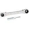 Uniweld 70022 Reversible Ratchet Wrench with DHVA Dual Hex Wrench Adaptor, Silver