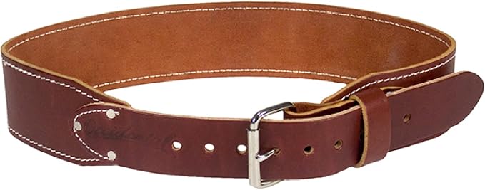 Occidental Leather 3" Ranger Leather Work Belt - X-Large, OxyRed - Bridle Leather, Heavy-Duty Steel Roller Buckle, Edge Stitched - Image 2