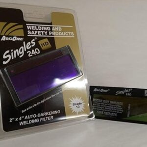 ArcOne S240-10 Horizontal Single Auto-Darkening Filter for Welding, 2 x 4, Shade 10