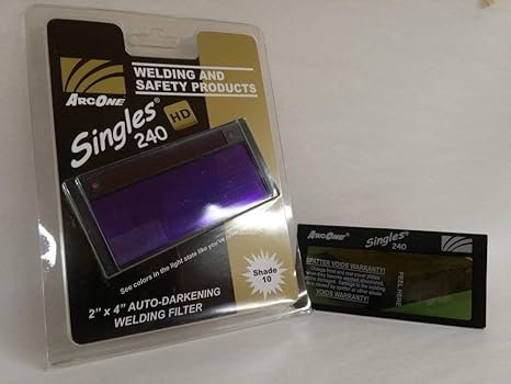 ArcOne S240-10 Horizontal Single Auto-Darkening Filter for Welding, 2 x 4, Shade 10