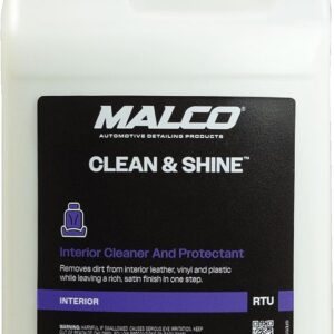 Malco Clean & Shine Interior Car Cleaner and Dressing – Restore Leather, Plastic and Vinyl Surfaces in Your Vehicle/Clean, Condition and Protect in 1 Simple Step / 1 Gallon (125901)