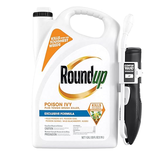 Roundup Poison Ivy Plus Tough Brush Killerâ‚‚ with Comfort Wand, Visible Results in Hours, 1 gal.