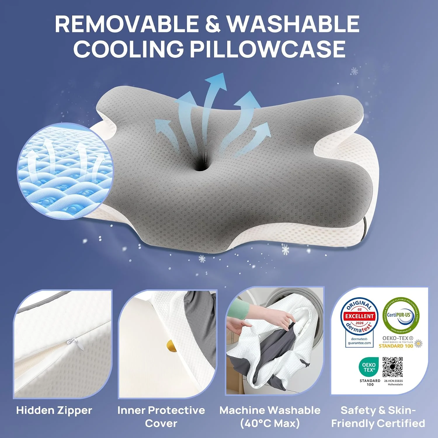 MULISOFT Memory Foam Pillow, Cervical Pillow, Neck Pillow, Ergonomic Pillow - Image 2