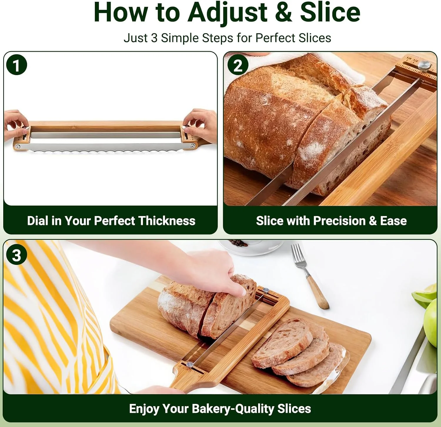 Adjustable Bread Slicer – Serrated Stainless Steel Blade - Image 5