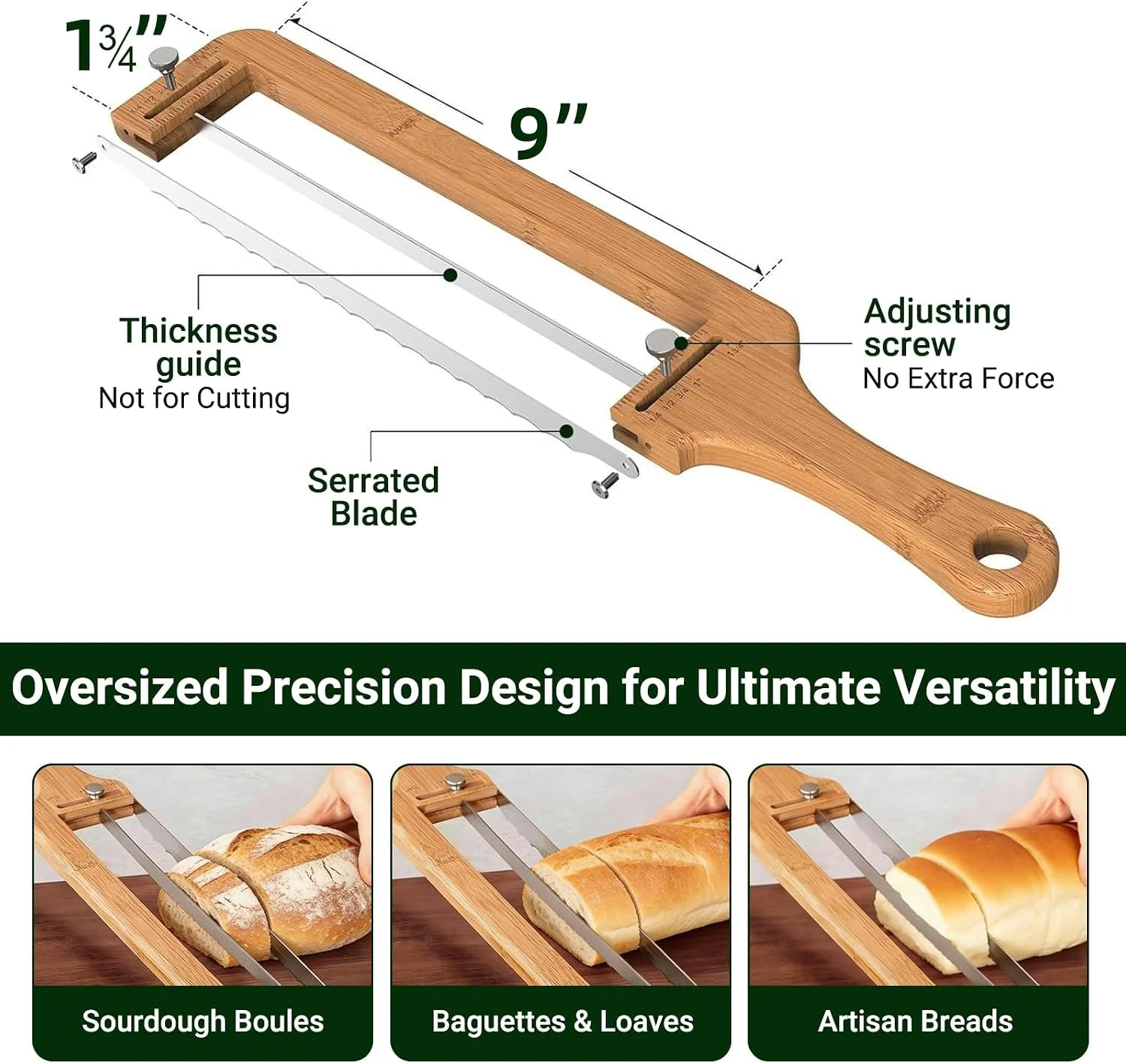 Adjustable Bread Slicer – Serrated Stainless Steel Blade - Image 4