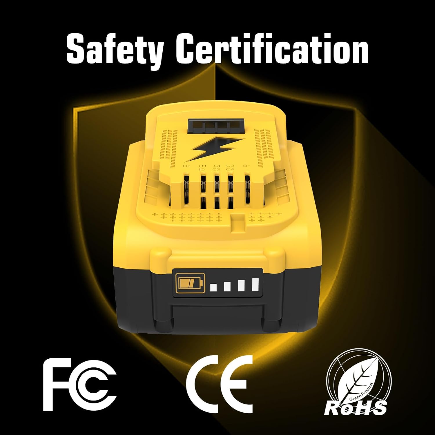 2 X 5000mAh compatible for Dewalt battery 18V compatible for Dewalt battery DCB183-XJ, DCB182-XJ, DCB184-XJ,DCB184B-XJ, DCB184P2-X - Image 3