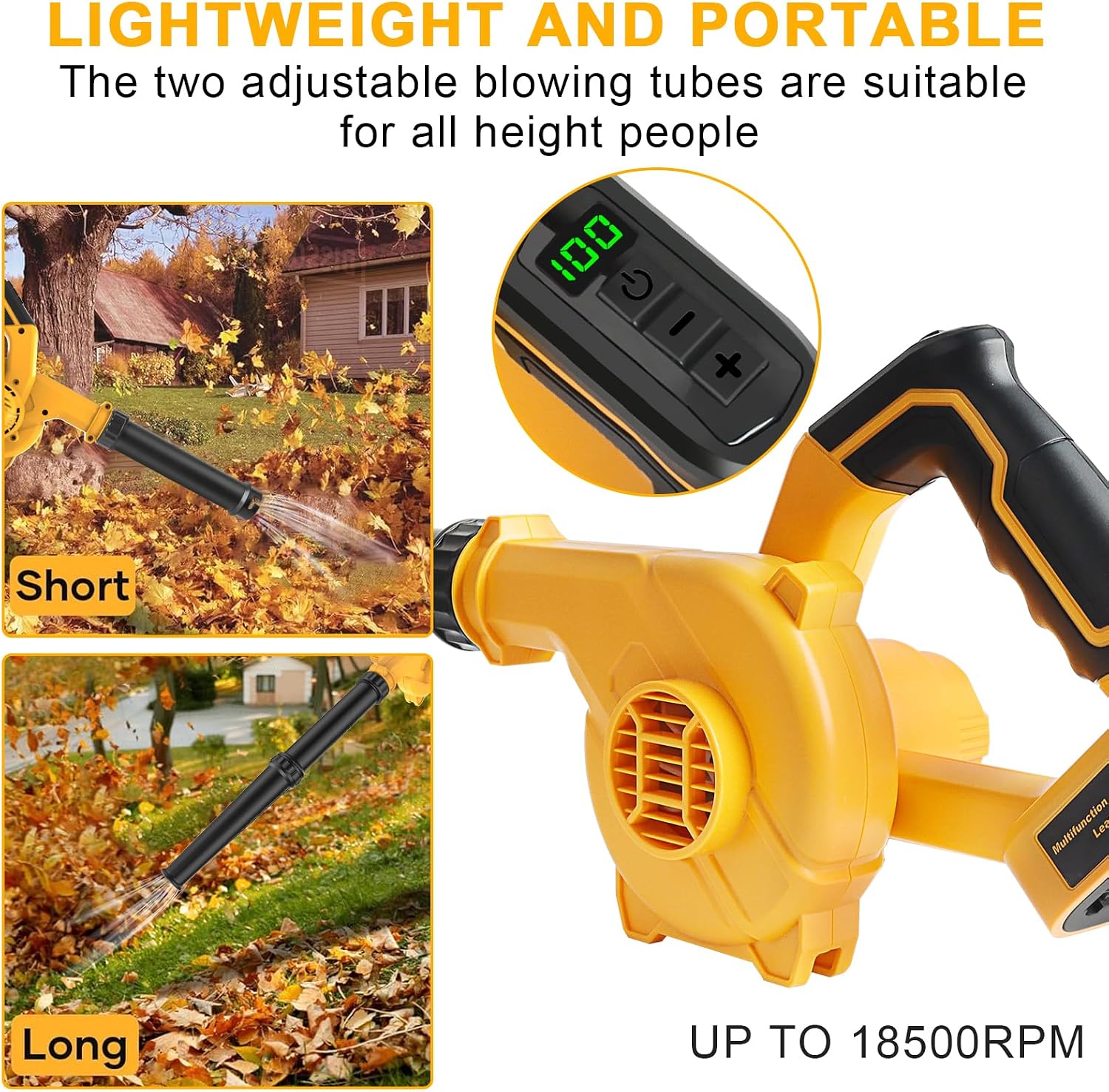 Cordless Air Leaf Blower for Dewalt 18V Battery, Electric Jobsite Blower - Image 3