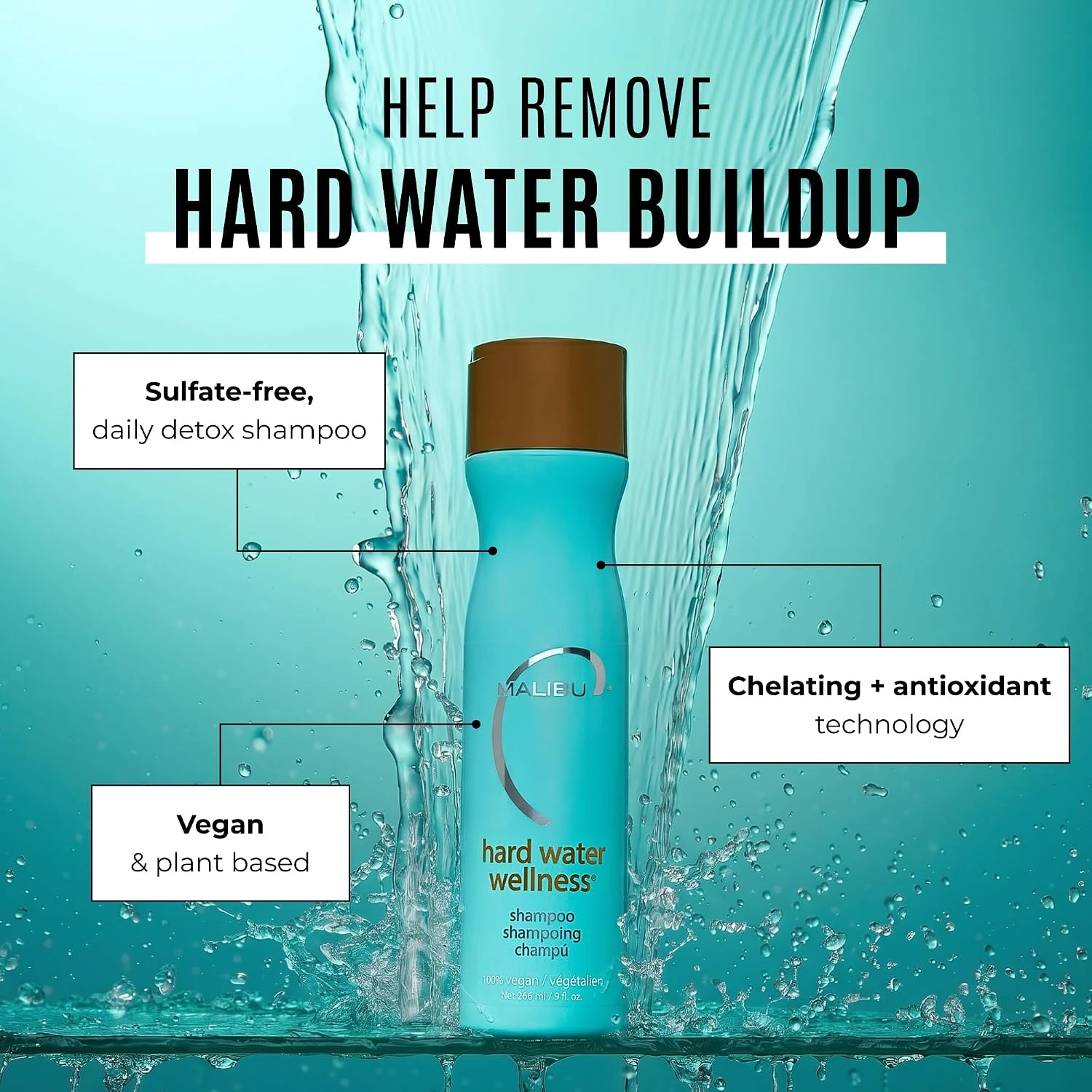 Malibu C Hard Water Wellness Shampoo 266ml - Image 3